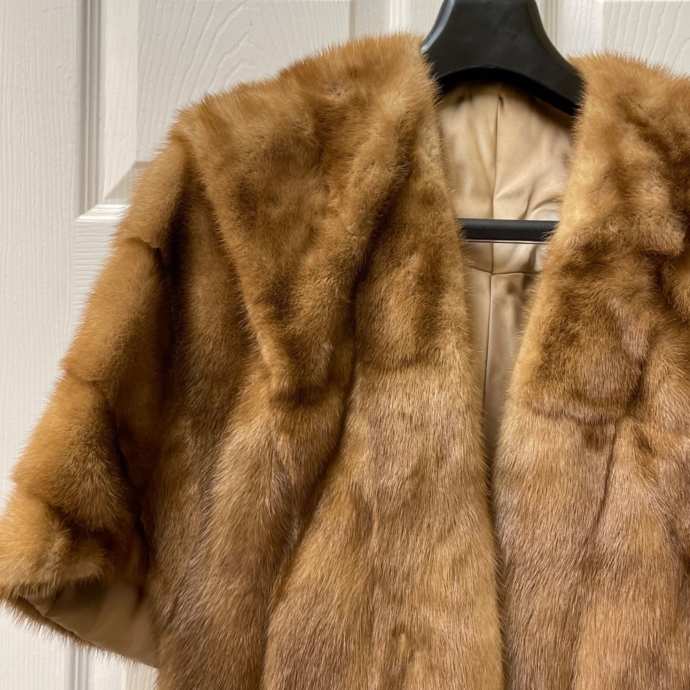 Vintage Women's Mink Shawl Capelet By Spear & Picardi Fur Stole 1950's / 1960's